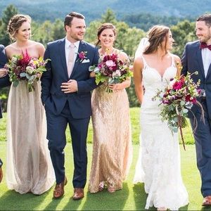 Donna Morgan Rose Gold Sequined Alana Dress